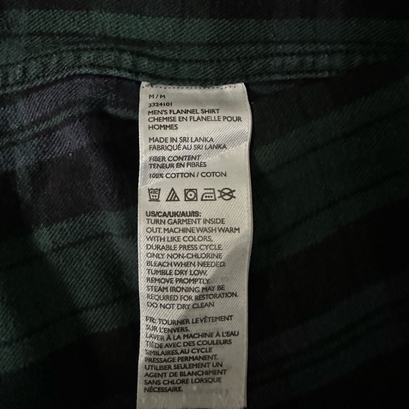 ⚡️2/$25⚡️ Eddie Bauer 100% Cotton Green Plaid Flannel Shirt | Sz M Cabincore - Picture 6 of 10